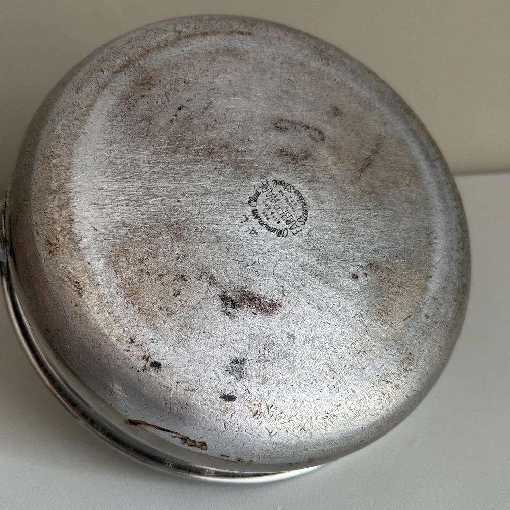 Vintage Farberware Covered Skillet Sauce Pan Aluminum Clad Stainless Steel USA